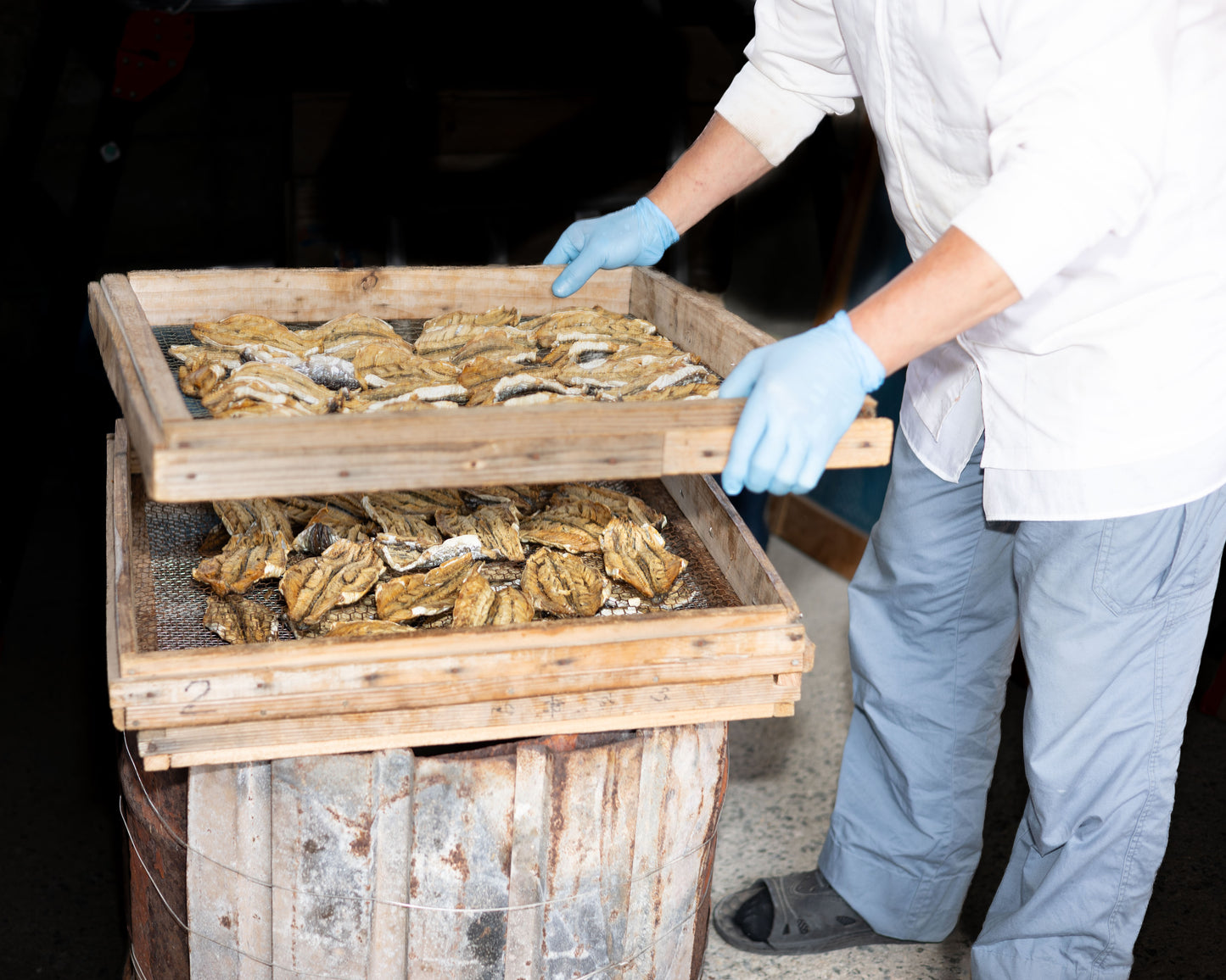 炭火でじっくりと焼いた「焼きあご」
